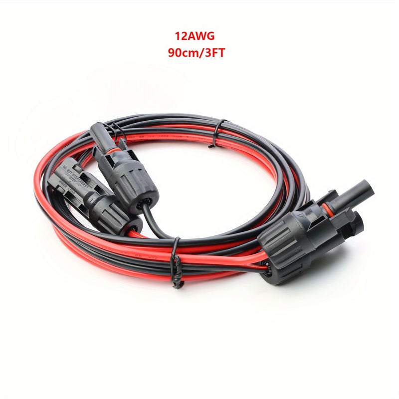 12AWG MC4 Solar Battery Extension Cable 3FT With Male Female Connectors for RV Car Outdoor - Image 3