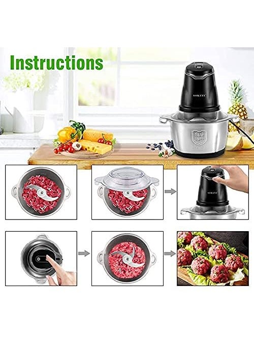 KIRFIZ KIRFIZ Meat Grinder Household Electric Multifunctional minced Meat minced Stuffing Machine Baby Complementary Food Stirring ABS and Stainless Steel Meat Grinder Fruits Vegetable Grater Chopper  - Image 5