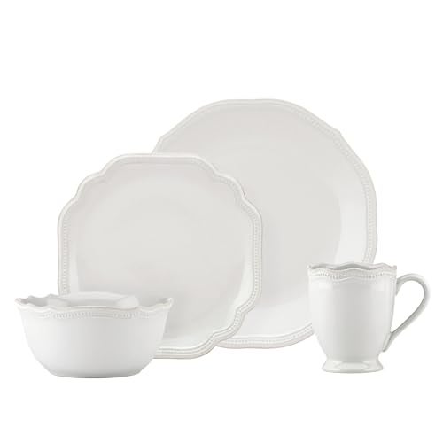 Lenox White French Perle Bead 4Pc Place Setting, 6.45 LB - Image 1