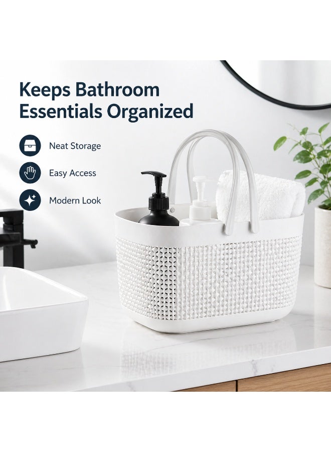 FAYET 2 Pack Portable Storage Basket Set with Handles, Organizer Bins, Breathable Weave Design for Bathroom, Bedroom, Kitchen, Home Use - Image 2