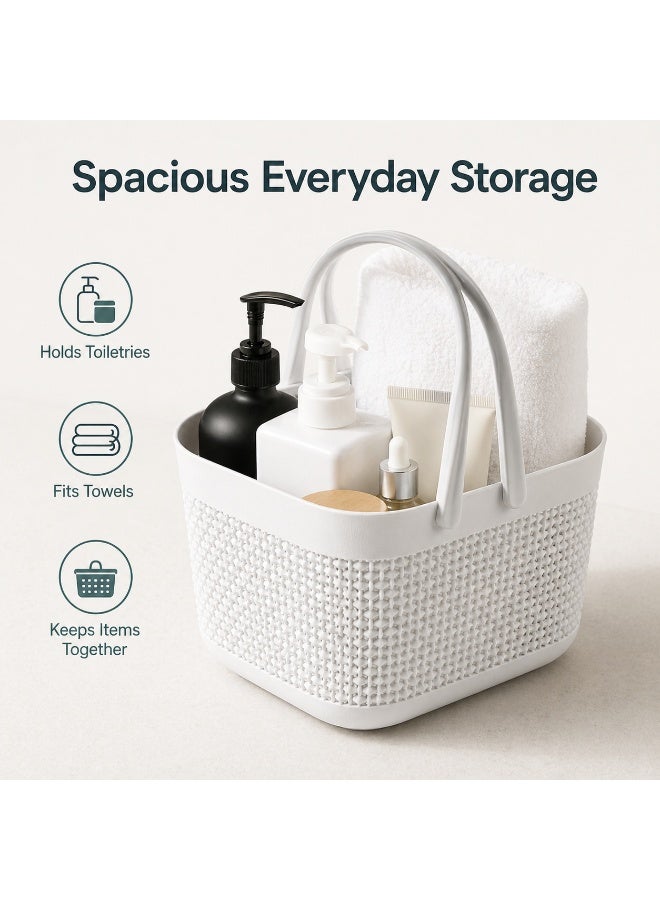 FAYET 2 Pack Portable Storage Basket Set with Handles, Organizer Bins, Breathable Weave Design for Bathroom, Bedroom, Kitchen, Home Use - Image 4
