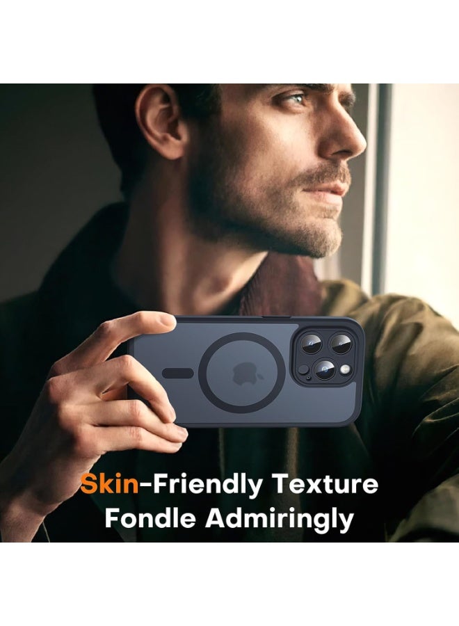 ACLIX Magnetic Case for iPhone 14 Pro [Shockproof & Slim] Matte Hard Back Cover with Full Lens Protection | Black - Image 3
