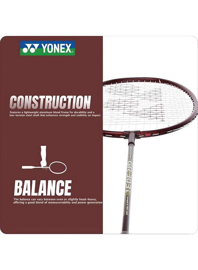 Yonex GR 303 Aluminium Blend Badminton Racquet with Full Cover – Lightweight Durable Frame, Pre-Strung Racket for Beginner and Recreational Players, Black - Image 2