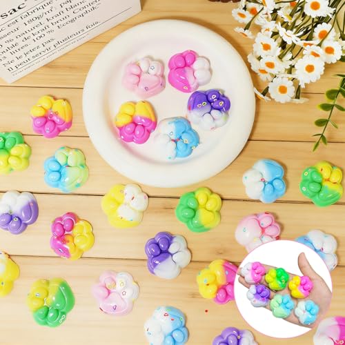 TSFGDYL 24 Pcs Cat Paw Fidget Stress Balls Squeeze Sensory Toys Mini Squishy Fidget Toys for Kids Adults Ages 3 Anxiety Stress Relief Perfect for Party Favors Birthdays Classroom Prize Box Toys - Image 1