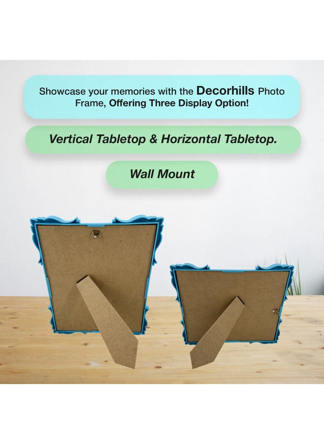 Decorhills Photo Frame Single with Tabletop & Wall Mount Display for 6x8 inch Photo Size, Ideal Addition to Any Décor Elegant Blue Frame, 1-Piece  - Image 3