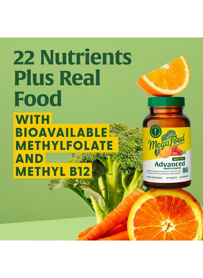 MegaFood Men'S 40+ Advanced Multivitamin For Men - Dr-Formulated - Choline, Vitamin B, Vitamin C, Vitamin D, Zinc & Real Food - Brain Health, Immune Support - Vegetarian - 60 Tabs (30 Servings)  - Image 5