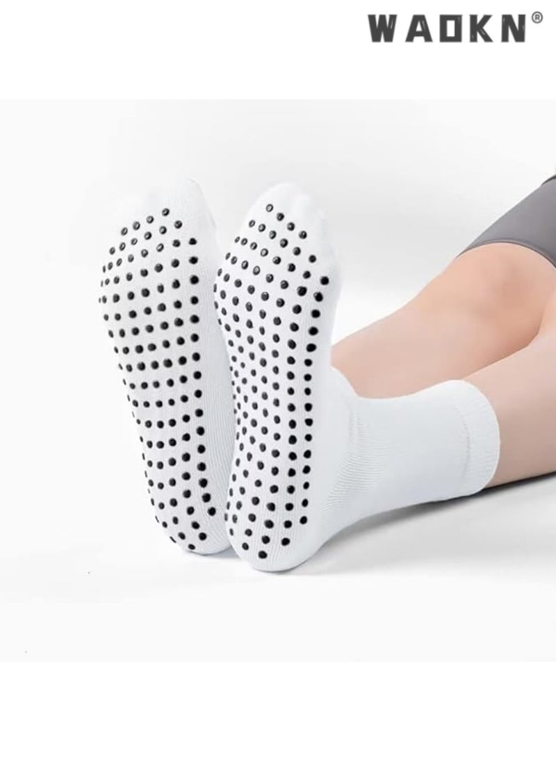 WAOKN 3 Pairs Professional Anti-Slip Sports Socks for Men & Women, Football & Basketball Socks with Rubber Anti-Slip Pads, Breathable & Anti-Blister, Suitable for Running, Hiking, Boxing & Rugby  - Image 2