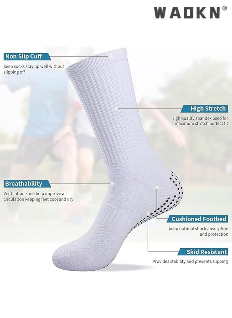 WAOKN 3 Pairs Professional Anti-Slip Sports Socks for Men & Women, Football & Basketball Socks with Rubber Anti-Slip Pads, Breathable & Anti-Blister, Suitable for Running, Hiking, Boxing & Rugby  - Image 3