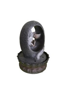 DDSS DDSS Polyresin Table Top Indoor Outdoor Water Fountain with RGB LED Lights for Home Decor Decoration Showpiece Gift Gifting Items Buddha Fountain VV123  - Image 4