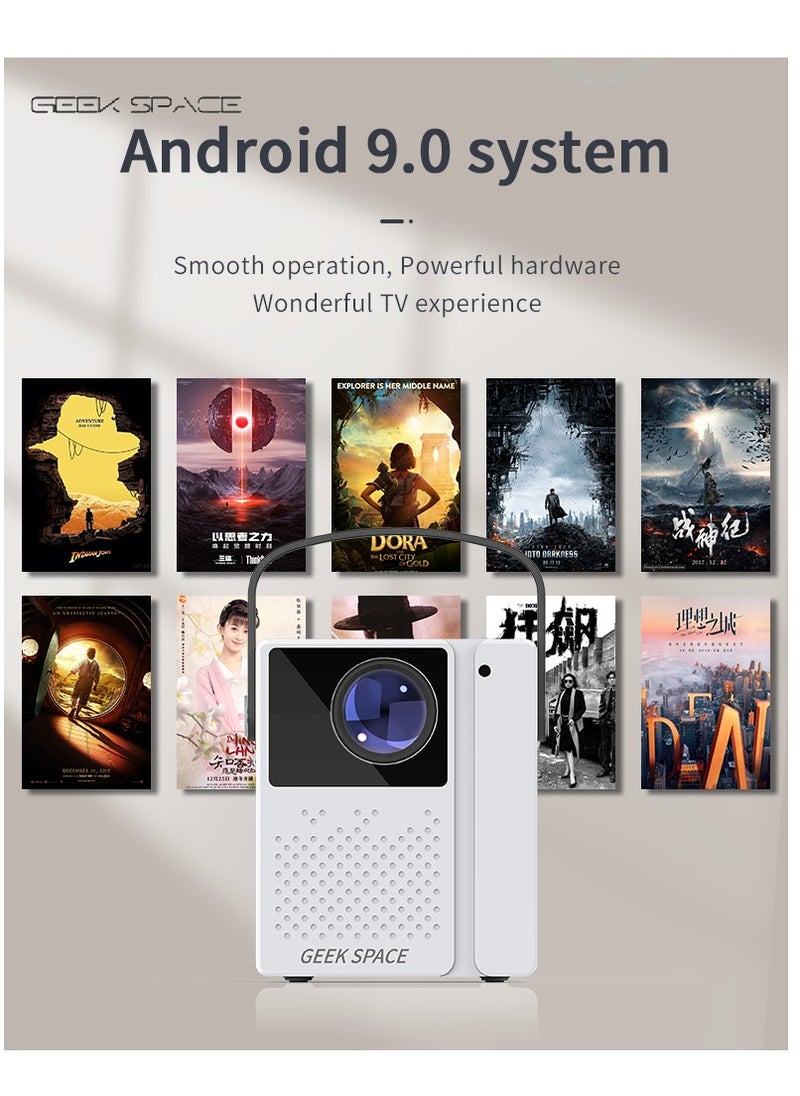 المهوس الفضاء عرض الفيديو ، ودعم 5G واي فاي وبلوتوث HD 1080P المحمولة فيلم الإسقاط  - Image 1