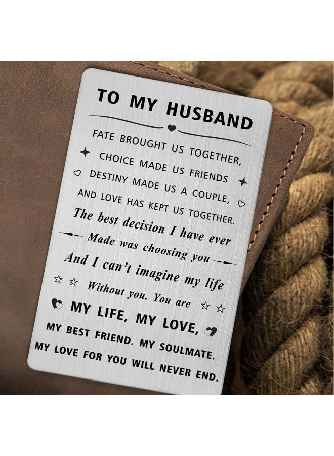SOUSYOKYO Husband Card from Wife, Personalized I Love My Husband Birthday Gift Ideas, Mens Father‘s Day Anniversary Card for Him - Image 5