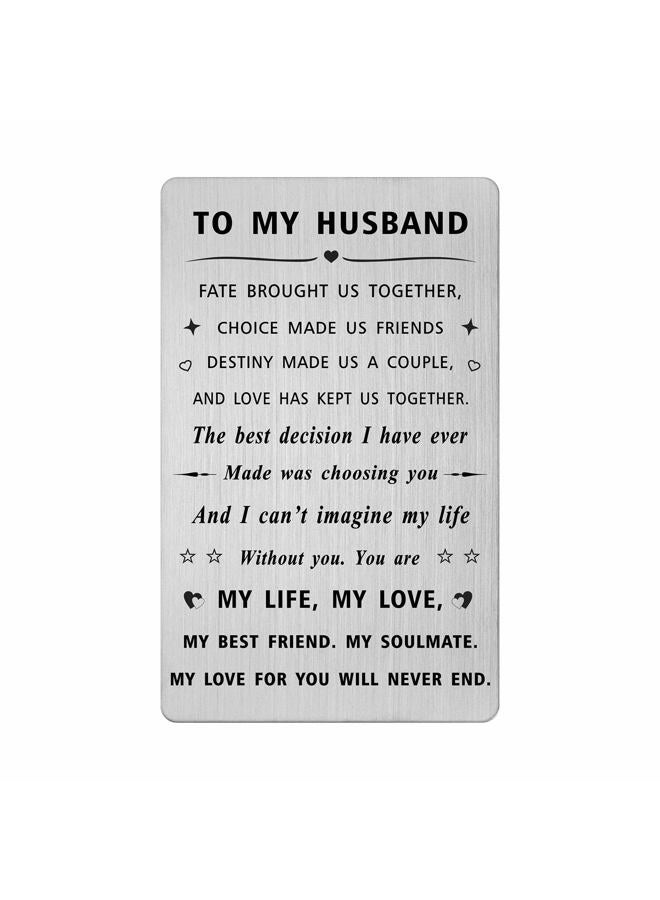 SOUSYOKYO Husband Card from Wife, Personalized I Love My Husband Birthday Gift Ideas, Mens Father‘s Day Anniversary Card for Him - Image 1