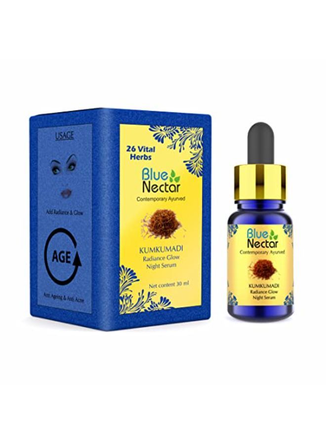 Blue Nectar Kumkumadi Tailam For Face - Ayurvedic Face Serum With Natural Face Oil For Glowing Skin - Pure Saffron Face Moisturizer - 30Ml - Image 1