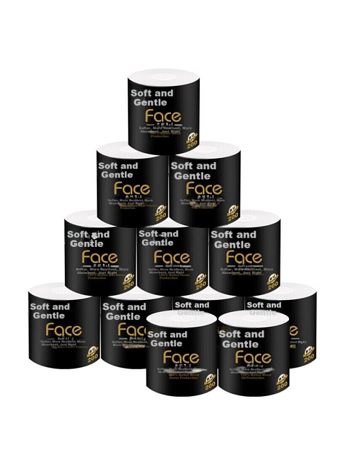 CS C&s Coreless Toilet Paper Black Face 4-ply 200g*10 Rolls Thick, Tough, Durable Toilet Paper Roll Tissue Box - Image 2