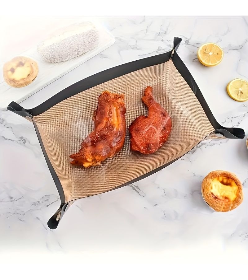 Thickened Silicone Baking Mat Reusable Oven Liner Heat Resistant 220°C Non Stick Cake Tray Pad With Buckle For 3D Folding Macaron Kitchen Baking Tools Outdoor Red - Image 1