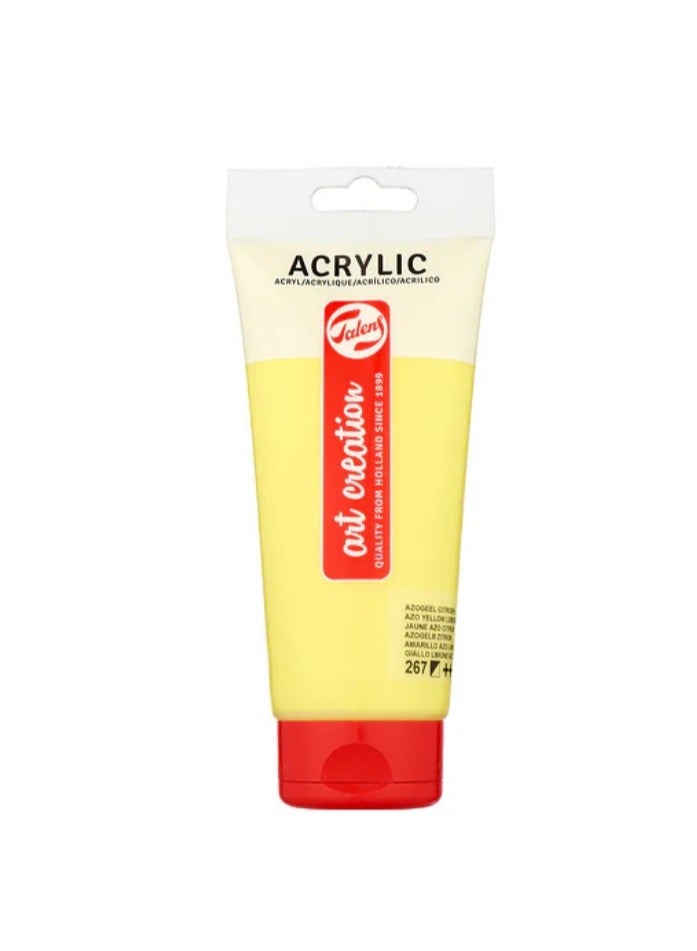 تالينز Talens Art Creation Acrylic Colour Tube 200 ml - Azo Yellow Lemon - No:267 - Image 1