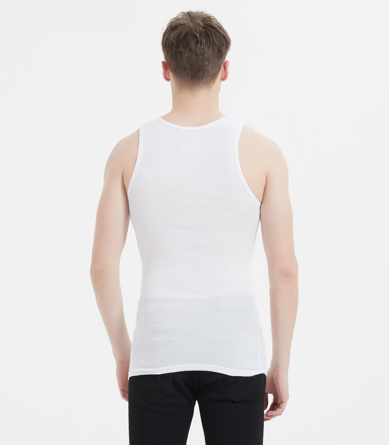 Comfneat Men's 6-Pack A-Shirts Tight Fit Tank Tops Cotton Spandex Undershirts (White 6-Pack, XXL) - Image 4