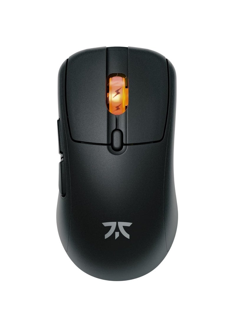 فناتيك ماوس ألعاب لاسلكي Fnatic Bolt مستشعر Pixart 3370 أسود، 69 جرام، عمر بطارية WiFi وBluetooth 110-210 ساعة، شحن USB-C، مفاتيح Kailh GM 8.0، 4 ملفات تعريف ومراحل DPI، نوافذ تزلج Virgin PTFE - Image 1