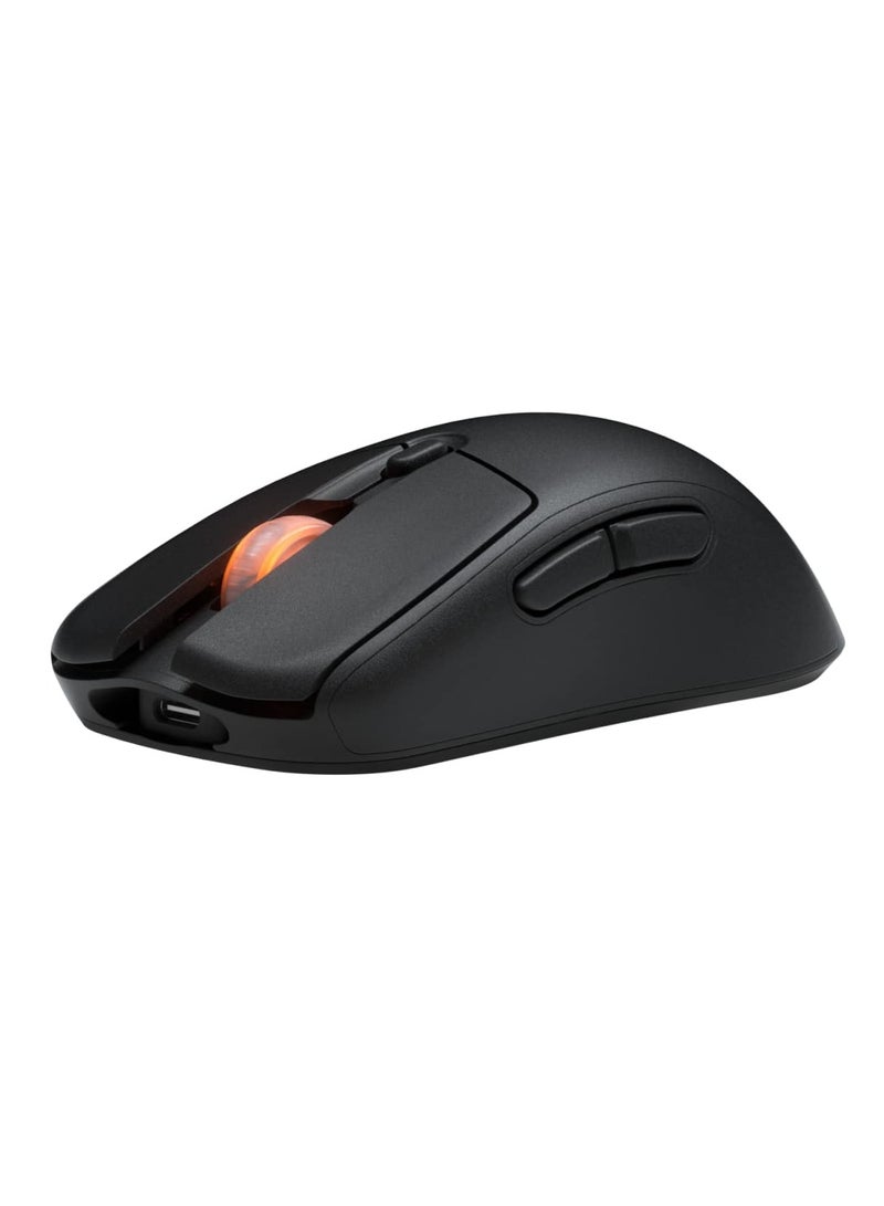 فناتيك ماوس ألعاب لاسلكي Fnatic Bolt مستشعر Pixart 3370 أسود، 69 جرام، عمر بطارية WiFi وBluetooth 110-210 ساعة، شحن USB-C، مفاتيح Kailh GM 8.0، 4 ملفات تعريف ومراحل DPI، نوافذ تزلج Virgin PTFE - Image 3