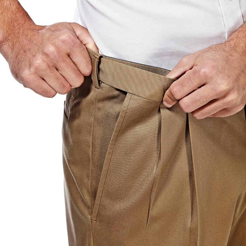 Haggar Men's Premium No Iron Khaki Classic Fit Pleat Front Casual Pant - British Khaki, 38W / 34L - Image 4