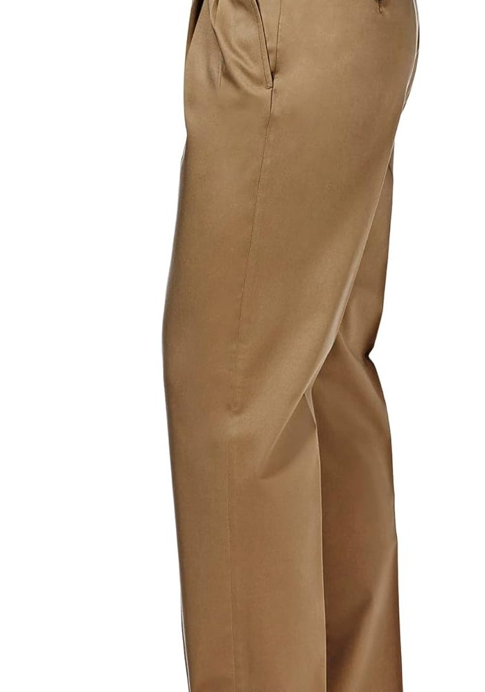 Haggar Men's Premium No Iron Khaki Classic Fit Pleat Front Casual Pant - British Khaki, 38W / 34L - Image 2