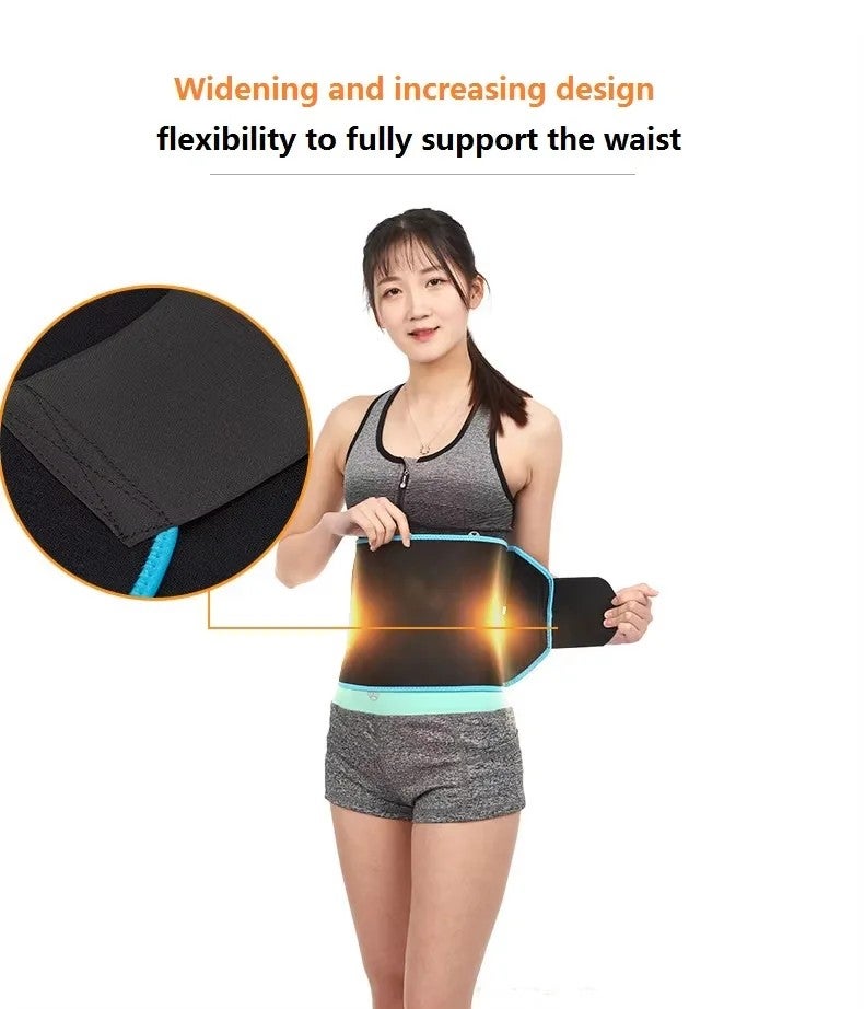 Bluejw Sweat Waist Trimmer Belt for Women Men - Slimming Tummy Band, Weight Loss Fitness Waist Trainer - Image 4