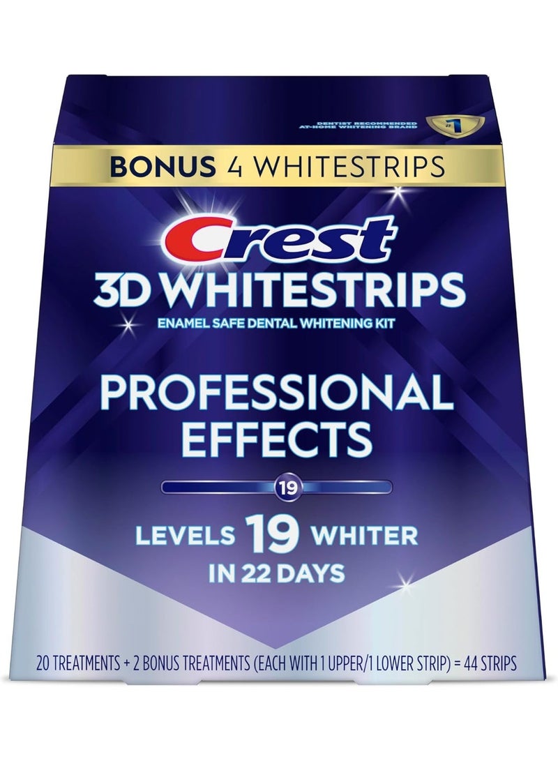 Crest 3D Whitestrips Professional Effects – Teeth Whitening Kit, 22 Treatments (20 + 2 Bonus), Each with 1 Upper/1Lower, 44 Strips – Crest 3DWhite Teeth Whitening Strips - Image 1