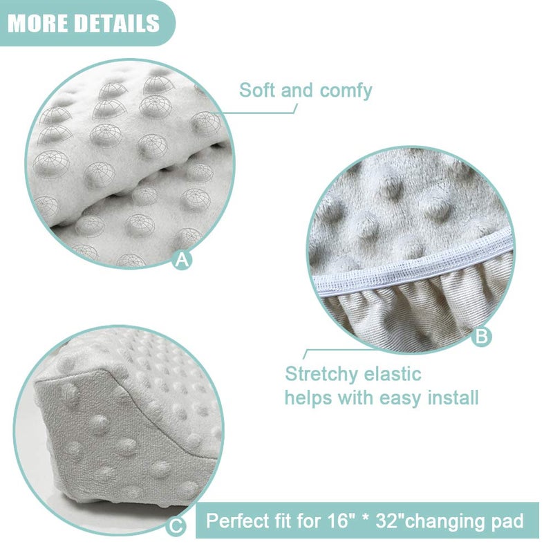 Owlowla Changing Pad Cover, Soft Minky Dots Changing Table Sheets for Baby Boy and Girl(Gray) - Image 2