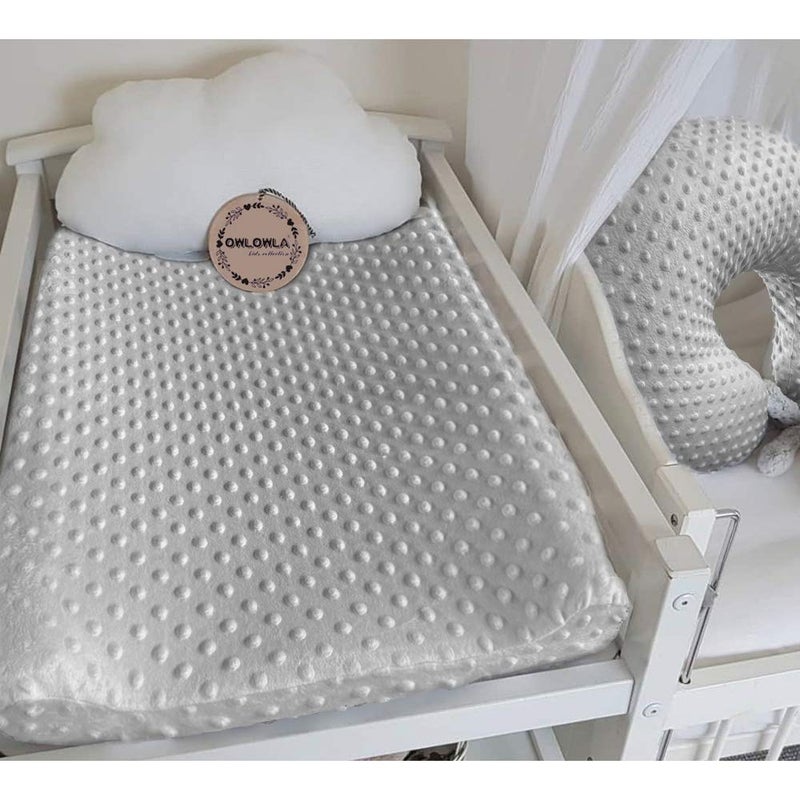 Owlowla Changing Pad Cover, Soft Minky Dots Changing Table Sheets for Baby Boy and Girl(Gray) - Image 4
