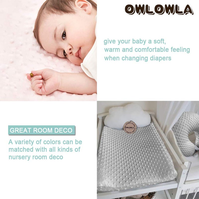Owlowla Changing Pad Cover, Soft Minky Dots Changing Table Sheets for Baby Boy and Girl(Gray) - Image 3