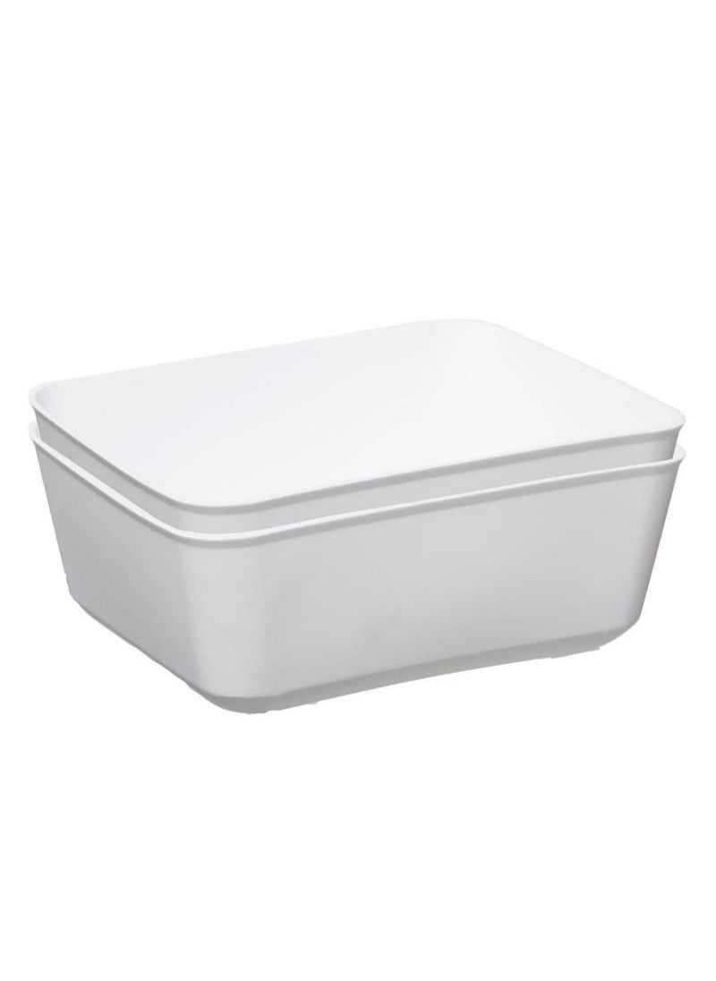 5five - Flex Polyethylene Rectangle Basket Set 13 x 17.4 x 7cm 2Pcs - Image 1