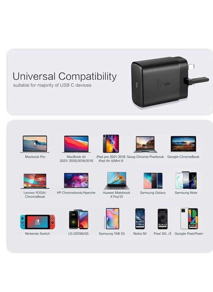 45W Super Fast Charger for Samsung,Gcstnn USB C Plug for Galaxy S24 Ultra/S24+/S24/S23 Ultra/S23/S22/S21/S20/A54/A25/A15 5G/A15