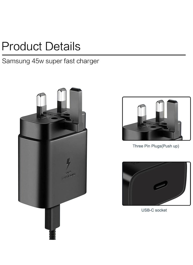 45W Super Fast Charger for Samsung,Gcstnn USB C Plug for Galaxy S24 Ultra/S24+/S24/S23 Ultra/S23/S22/S21/S20/A54/A25/A15 5G/A15