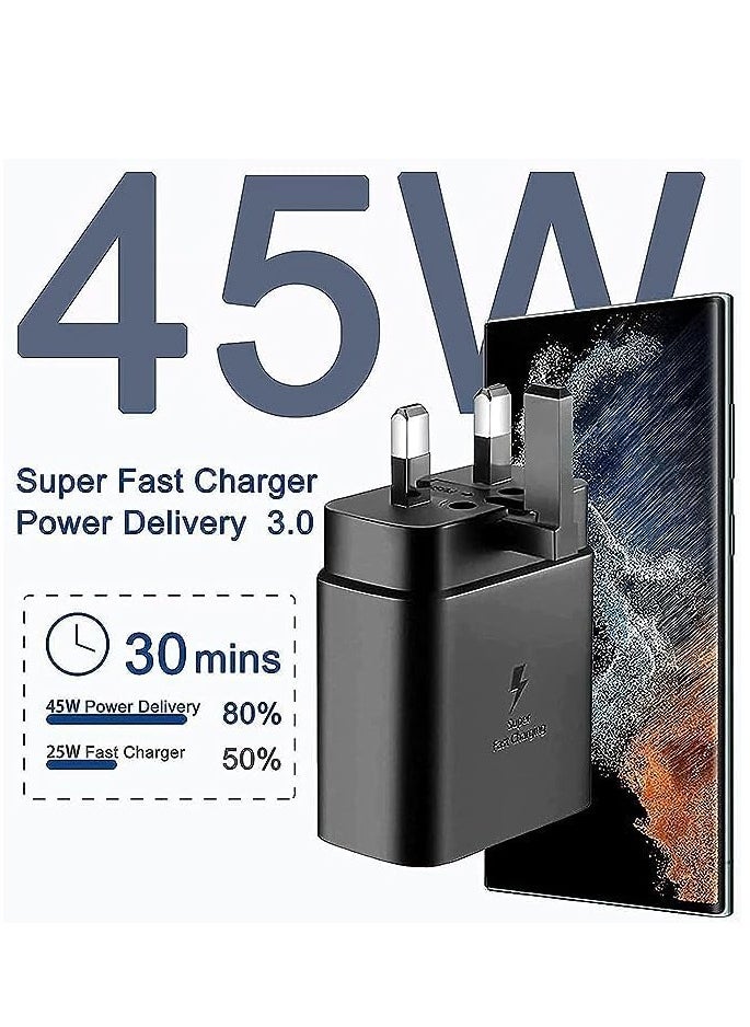 45W Super Fast Charger for Samsung,Gcstnn USB C Plug for Galaxy S24 Ultra/S24+/S24/S23 Ultra/S23/S22/S21/S20/A54/A25/A15 5G/A15