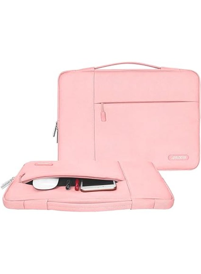 Mosiso Laptop Sleeve Compatible with MacBook Air/Pro, 13-13.3 inch Notebooks, Compatible with MacBook Pro 14 inch 2023-2021 A2779 M2 A2442 M1, Multifunctional Bag, Chalk Pink - Image 3