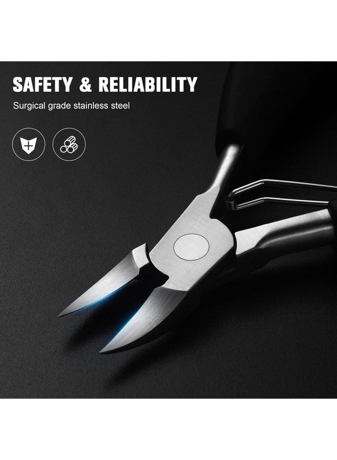 Precision Toenail Clippers for Thick or Ingrown Toenails- Podiatrist Toenail Clippers - Professional Large Nail Clipper Grooming Tool -Spare Spring