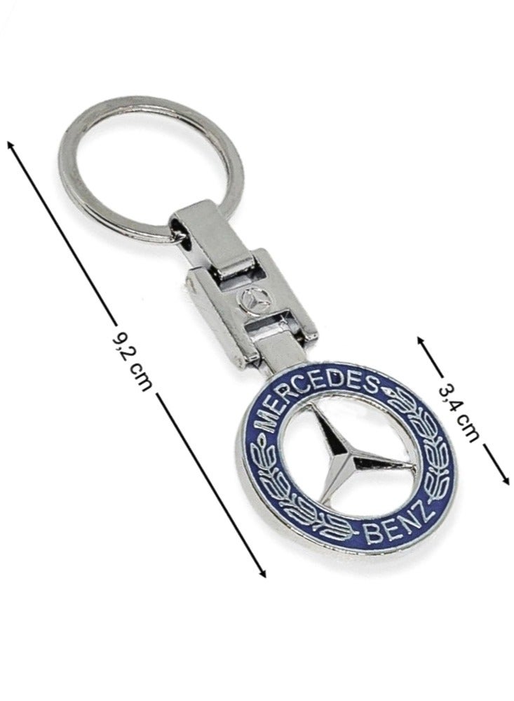 Zinc Alloy Metal 3D Logo Keychain For Mercedes Benz - Image 3