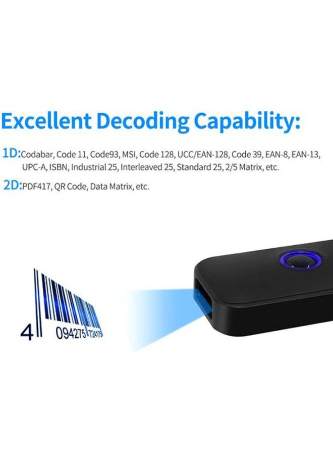 NIBEMINENT 3-In-1 Handheld Barcode Scanner Black  - Image 4