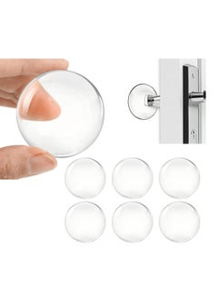 Oasisgalore 6 Pack Clear Door Handle Wall Protector Wall Bumper Protector Reusable Self Adhesive Door Knob Wall Shield  - Image 1