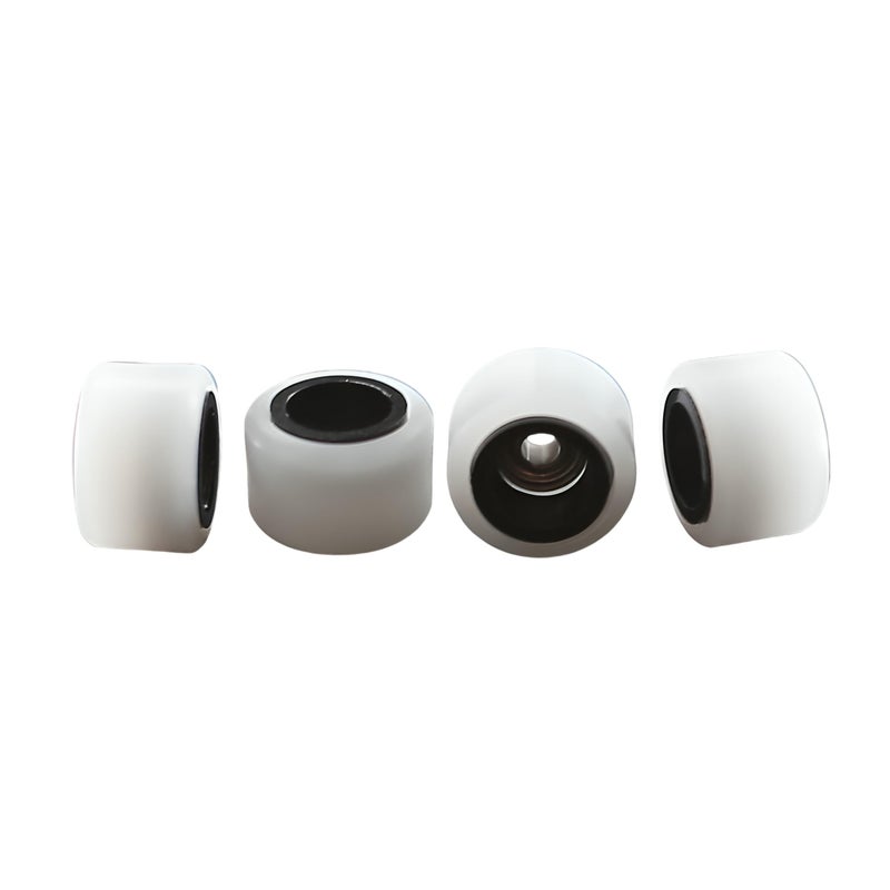 Noahwood Fingerboard LongSpin Pro Wheel Finger Skateboard Extreme Sports Durable skid Strong Grip Handmade Outperform Polyurethane 7.62mm Twin Sheel White-Black Wheel - Image 1
