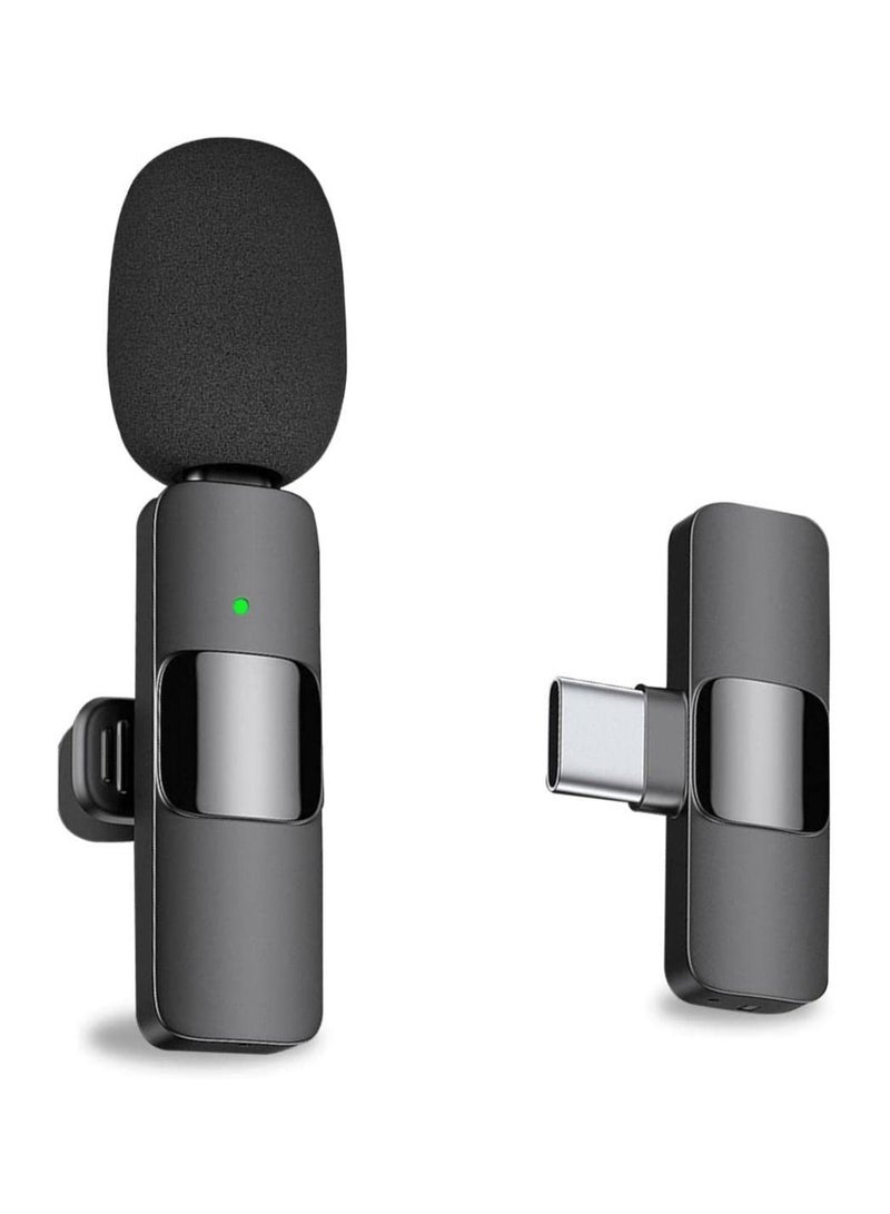 Professional Wireless Lavalier Lapel Microphone for Android Computer - Cordless Omnidirectional Condenser Recording Mic with USB C Interface for Interview Video Podcast Vlog YouTube - Image 1