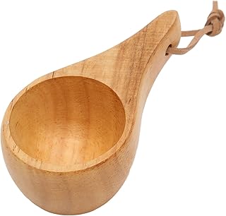 CHICIRIS Wooden Drinking Cup Rubberwood Portable Wood Mug for Coffee Milk Tea Christmas Thanksgiving Parties Birthdays - Image 1