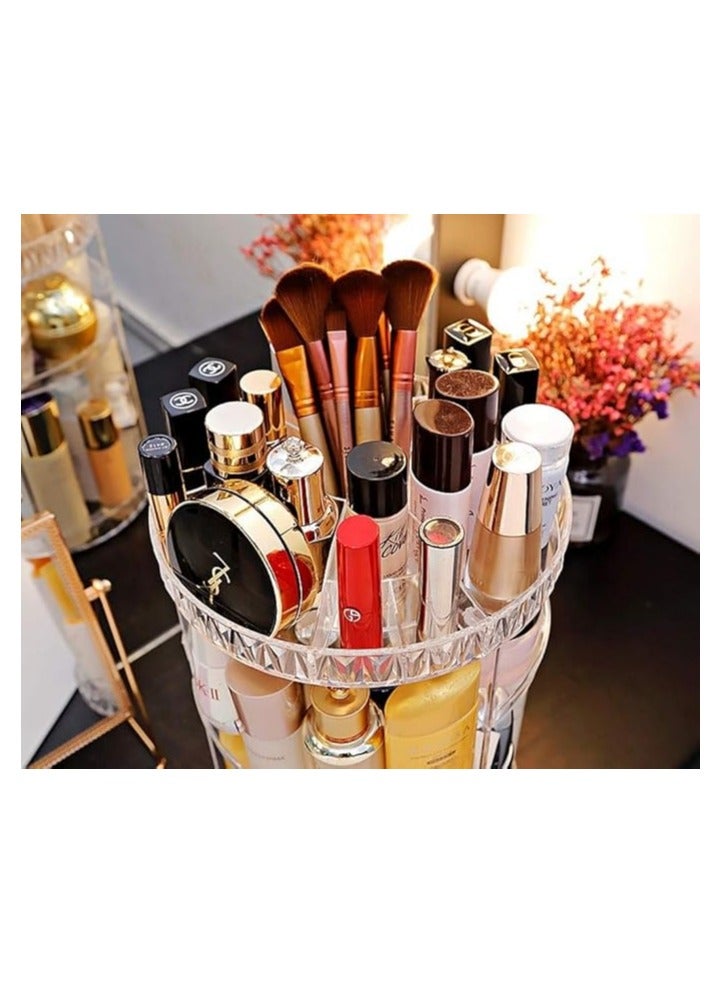 Acrylic Makeup Organizer, 360 Degree Rotating Countertop Cosmetic Perfume Storage Box, Suitable for Skin Care Products - Transparent Design - Image 2