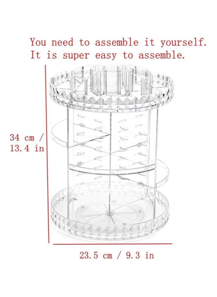 Acrylic Makeup Organizer, 360 Degree Rotating Countertop Cosmetic Perfume Storage Box, Suitable for Skin Care Products - Transparent Design - Image 4