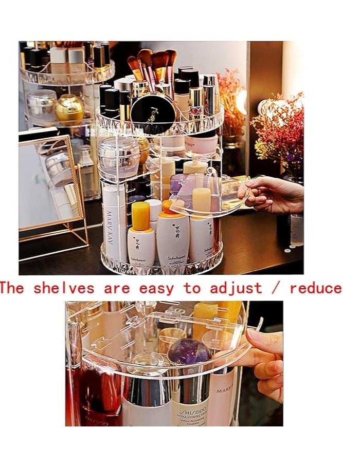 Acrylic Makeup Organizer, 360 Degree Rotating Countertop Cosmetic Perfume Storage Box, Suitable for Skin Care Products - Transparent Design - Image 5