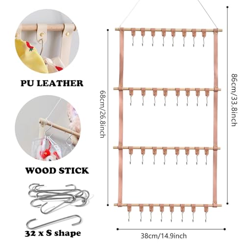 Yushen Hanging Display Storage Shelves Detachable Doll Organizers for Storage Plush Doll Collectors Gifts, Hanging Over the Door Organizer for Bedroom Home (Pink 1pcs) - Image 2
