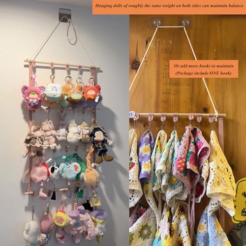 Yushen Hanging Display Storage Shelves Detachable Doll Organizers for Storage Plush Doll Collectors Gifts, Hanging Over the Door Organizer for Bedroom Home (Pink 1pcs) - Image 5