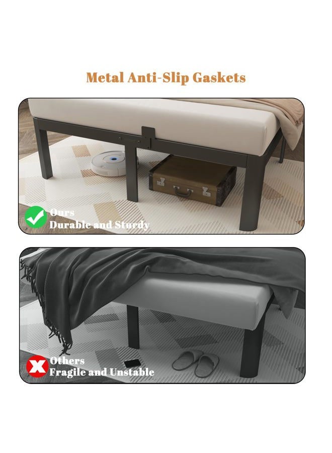 KOSOSO 10 Inch Queen Bed Frame, Black Bed Frame Queen Size with Metal Baffles, No Box Spring Needed, Heavy Duty Steel Support, Rounded Corner Design, Reserved Holes, Noise Free, Easy Assembly - Image 5