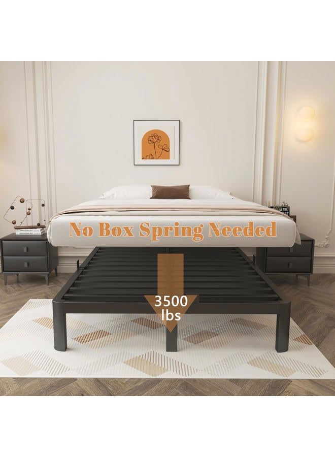 KOSOSO 10 Inch Queen Bed Frame, Black Bed Frame Queen Size with Metal Baffles, No Box Spring Needed, Heavy Duty Steel Support, Rounded Corner Design, Reserved Holes, Noise Free, Easy Assembly - Image 4