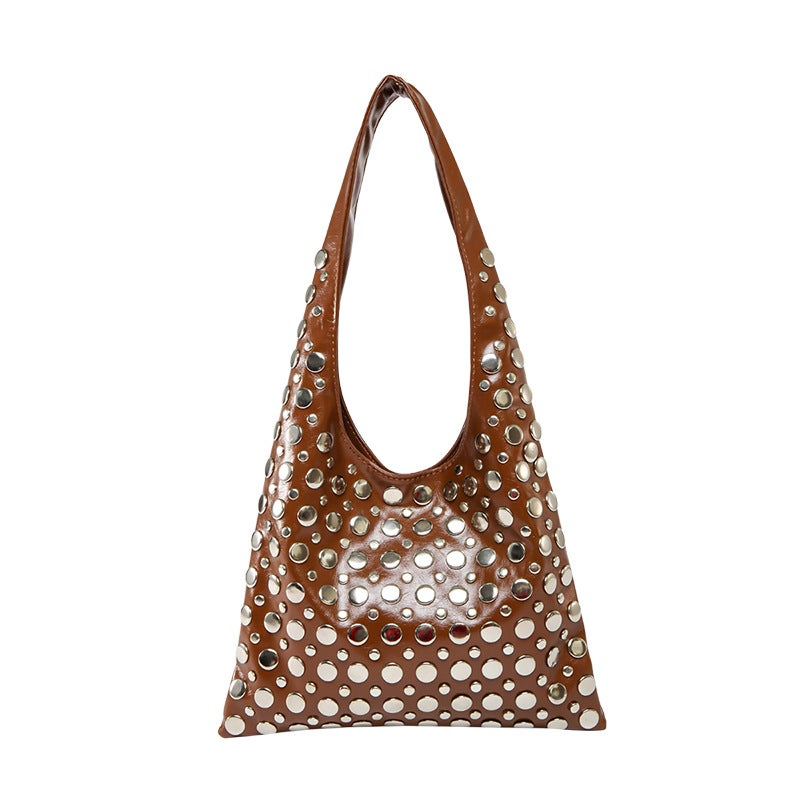Fashion Women'S Bags Casual Stylish Trendy Cool Polka Dot Rivet Armpit Bag Bucket Bag Shoulder Bag - Image 1